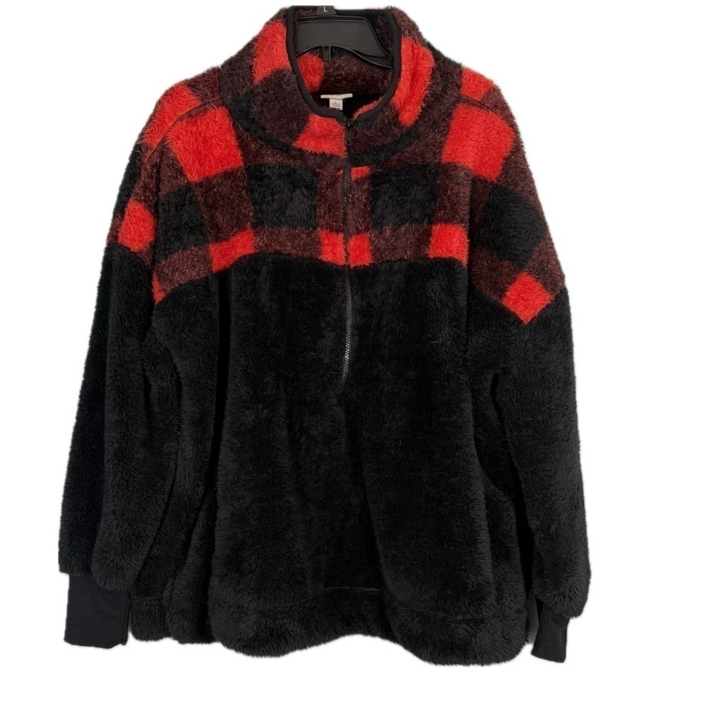 LuLaRoe Sherpa Jacket 1/4 Zip Cozy Warm Large Bust 53” - 60” Length 28” - Picture 3 of 7